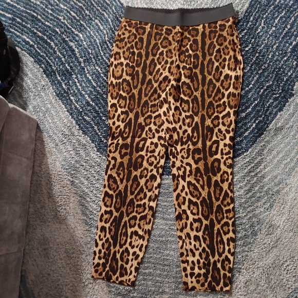 Dolce Gabbana Leopard-print charmeuse leggings Sz 48 US 16 $1195 - Picture 2 of 7